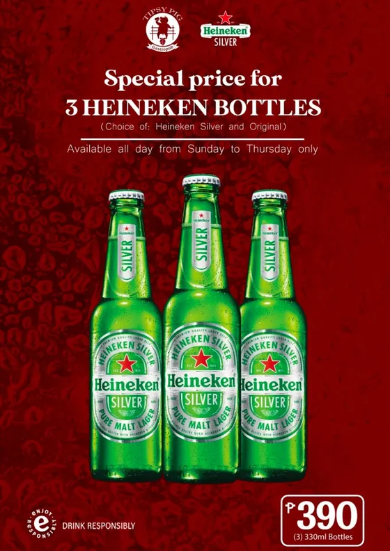 3 Heineken Bottles